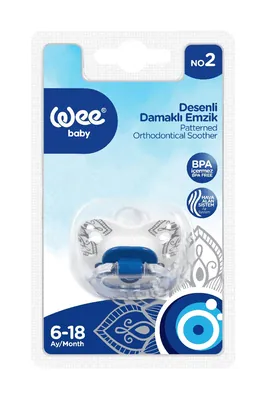 Пустушка силіконова Wee Baby Evil Eye 263 №2 ортодонтична з оберегом від пристріту 6-18 місяців, 1 шт