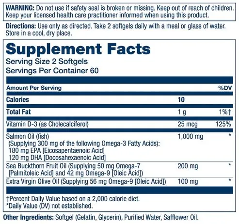 Жирні кислоти Solaray Super Omega 3-7-9, 120 гелевих капсул
