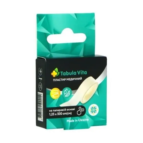 Пластир Tabula Vita на паперовій основі, 1,25 см х 500 см