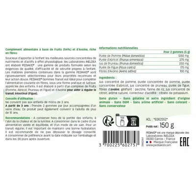 Педіакід PEDIAKID Gommes Transit з клітковиною жувльні пастилки №60