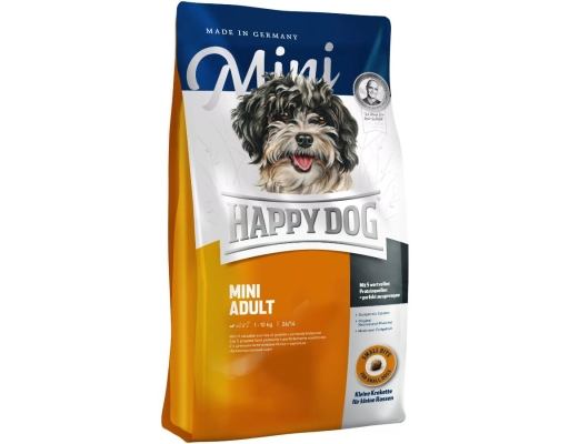 Корм сухой Happy Dog Mini Adult 1-10 с для взрослых собак мелких пород до 10 кг, с мясом птицы, 1 кг
