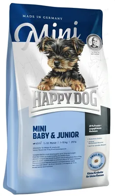 Корм сухий Happy Dog Mini Baby&Junior для цуценят та юніорів дрібних порід до 10 кг, 1 кг