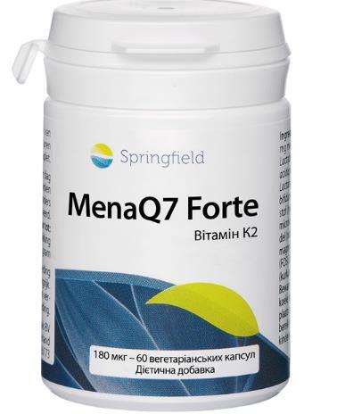 Витамин К2 Springfield MenaQ7 Forte 180 мкг, 60 вегетарианских капсул