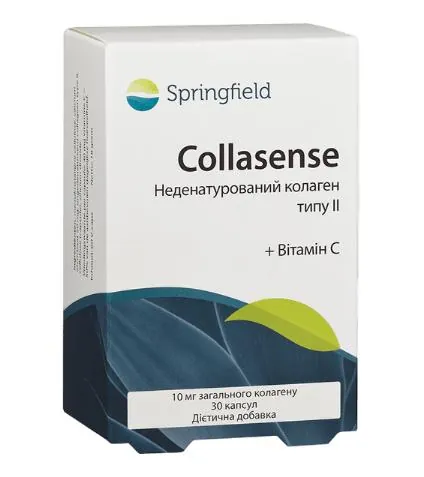Колаген неденатурований типу ІІ + Вітамін С Springfield Collasense, 30 капсул