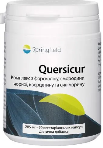 Кверсікур Springfield Quersicur Комплекс з форсколіну, смородини чорної, кверцетину та силімарину 285 мг, 90 капсул