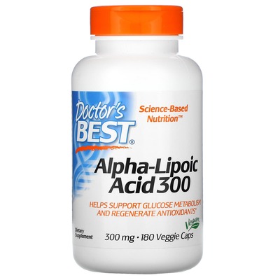 Альфа-липоевая кислота Doctor's Best Alpha-Lipoic Acid 300 мг, 180 капсул