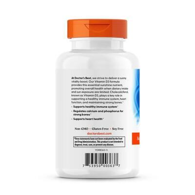 Вітамін D3 5000IU Doctor's Best Vitamin D3, 720 желатинових капсул