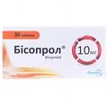 Бісопрол таблетки по 10 мг №30 (10х3)