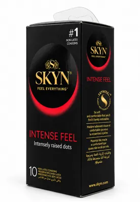 Презервативи Skyn Intense Feel безлатексні ультратонкі з крапками, 10 штук