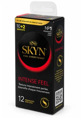 Презервативи Skyn Intense Feel безлатексні ультратонкі з крапками, 12 штук
