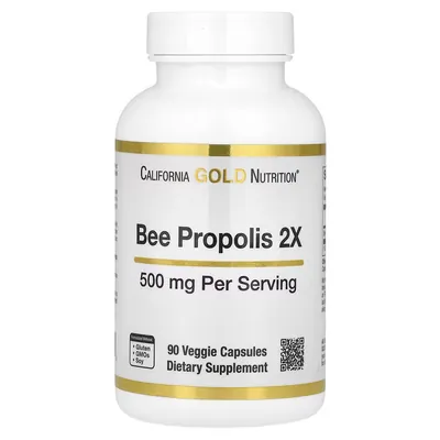 Прополіс 2X концентрований екстракт California Gold Nutrition Bee Propolis 2X 500 мг вег. капсули №90
