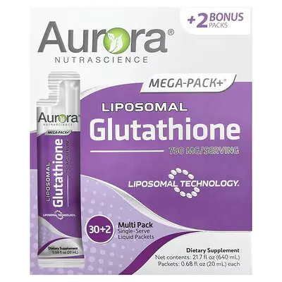 Глутатіон ліпосомальний Aurora Nutrascience Glutathione Mega-Pack+ 750 мг по 20 мл №32 у стіках