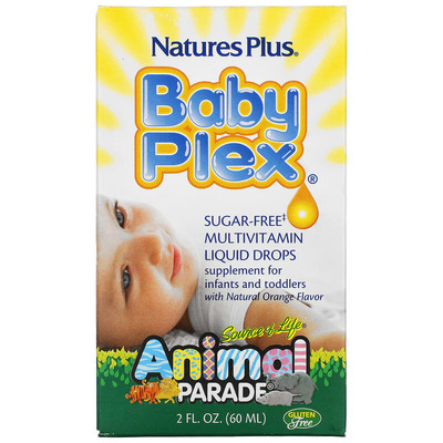 Мультивитамины для младенцев Nature's Plus Animal Parade Baby Plex, апельсин, 60 мл
