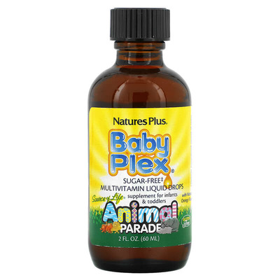 Мультивитамины для младенцев Nature's Plus Animal Parade Baby Plex, апельсин, 60 мл