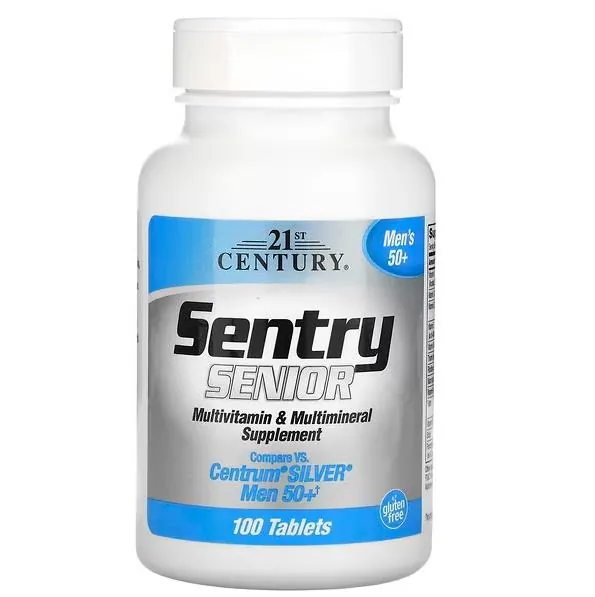 Мультивітаміни та мультимінерали для чоловіків 50+ 21st Century Sentry Senior Men's 50+, 100 таблеток
