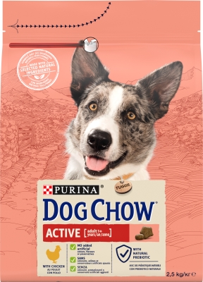 Корм сухий для дорослих активних собак Purina Dog Chow Active Adult зі смаком курки, 2,5 кг