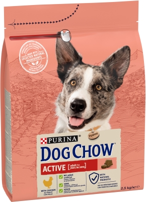 Корм сухий для дорослих активних собак Purina Dog Chow Active Adult зі смаком курки, 2,5 кг