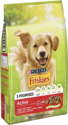 Корм сухий для дорослих активних собак Purina Friskies з яловичиною, 10 кг