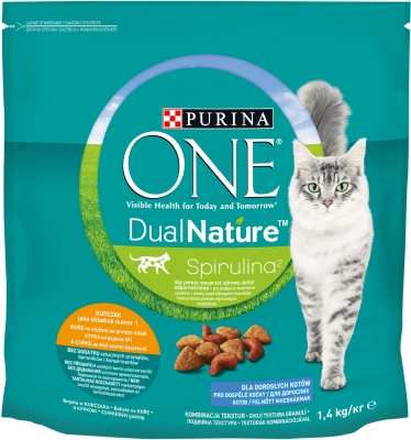 Корм сухой для взрослых кошек Purina One DualNature с курицей, 1,4 кг