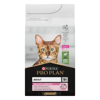 Корм сухой для взрослых кошек Purina Pro Plan Delicate Adult со вкусом ягненка, 1,5 кг