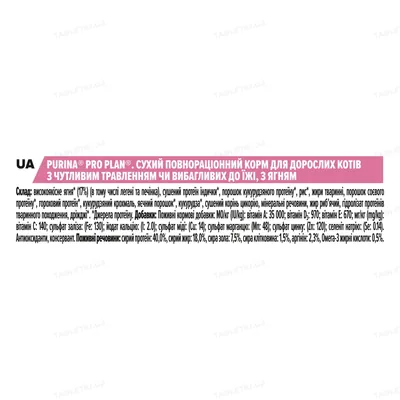 Корм сухий для дорослих котів Purina Pro Plan Delicate Adult зі смаком ягняти, 1,5 кг