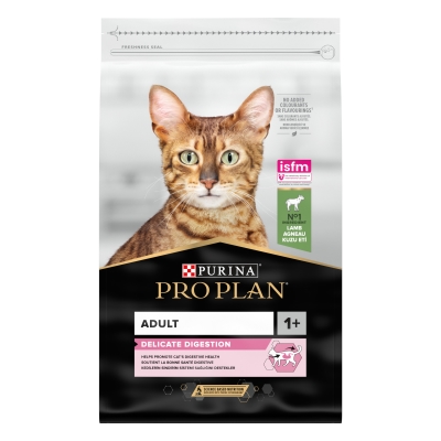 Корм сухой для взрослых кошек Purina Pro Plan Delicate Lamb со вкусом ягненка, 10 кг