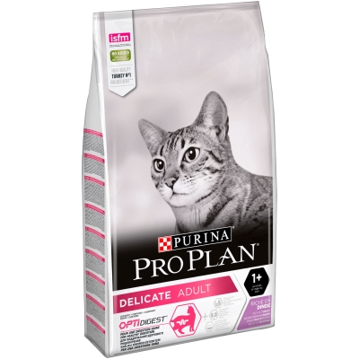 Корм сухой для взрослых кошек Purina Pro Plan Delicate Turkey со вкусом индейки, 10 кг