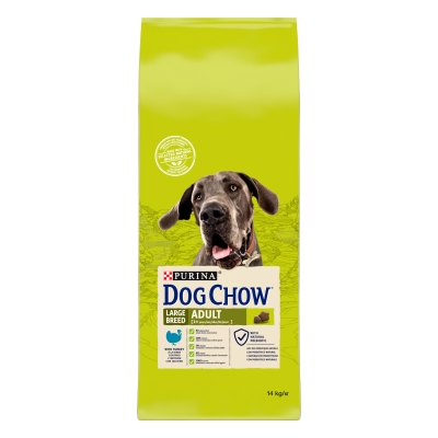 Корм сухий для дорослих собак великих порід Purina Dog Chow Adult Large Breed зі смаком індички, 14 кг