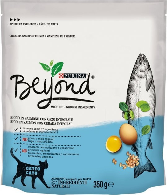 Корм сухой для котов Purina BEYOND с высоким содержанием лосося и цельнозернового ячменя, 350 г