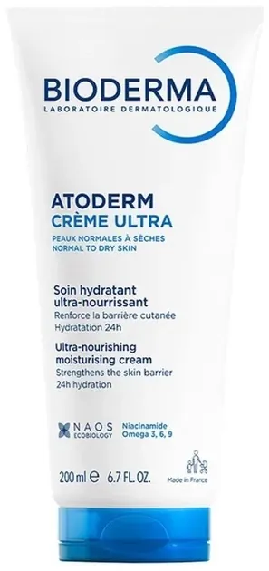 Крем для обличчя та тіла Bioderma Atoderm Ultra для нормальної та сухої чутливої шкіри, 200 мл