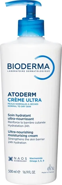 Крем для обличчя та тіла Bioderma Atoderm Ultra для нормальної та сухої чутливої шкіри, 500 мл