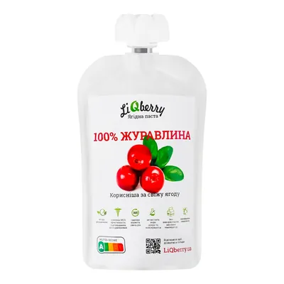 Паста ягідна LiQberry 100% Журавлина, 100 г дой-пак