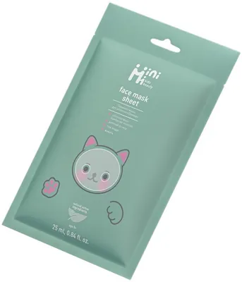 Маска для обличчя тканинна MiniMi Kids Beauty Оливка, 25 мл