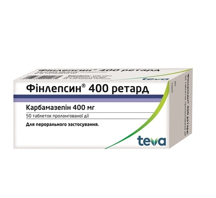 Финлепсин 400 ретард таблетки прол./д. по 400 мг №50 (10х5)