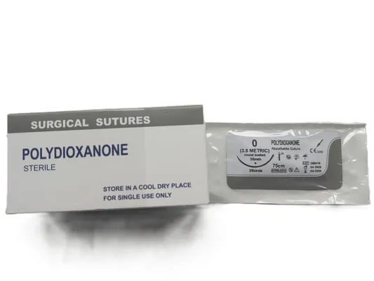 Шовний матеріал хірургічний Sheenrise Polydioxanone USP 0 (ЕР 3,5), що розсмоктується довжина 75 см, колюча голка 30 мм, 3/8 кола