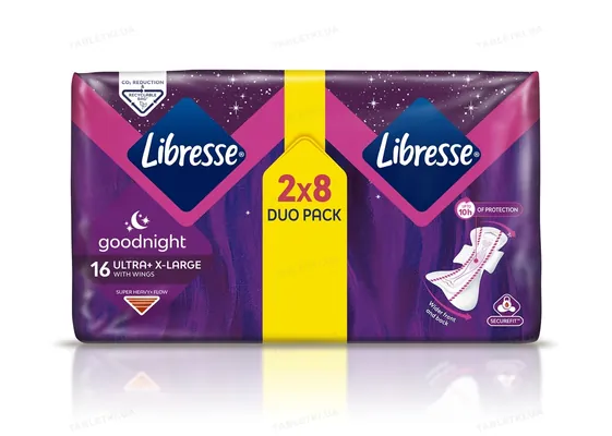 Прокладки гігієнічні Libresse Goodnight Ultra Extra Large, 16 шт