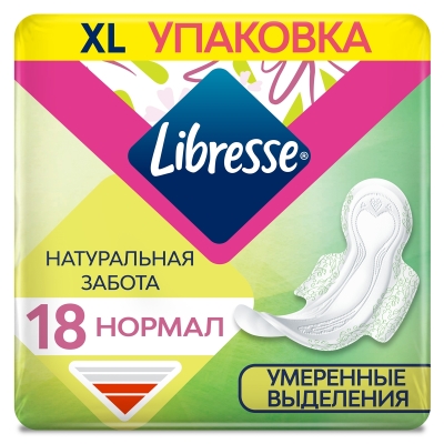Прокладки гигиенические Libresse Natural Care Ultra Normal, 18 шт