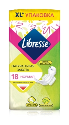 Прокладки гигиенические Libresse Natural Care Ultra Normal, 18 шт