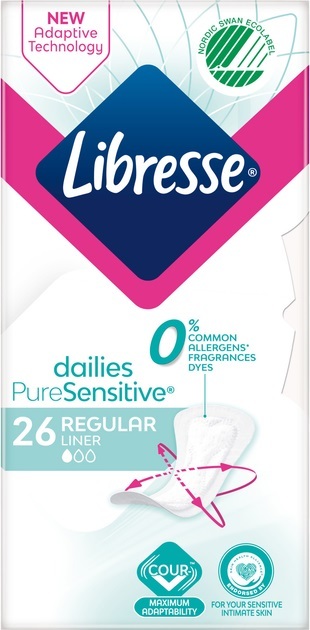 Прокладки ежедневные гигиенические Libresse Dailies Pure Sensitive Regular, 26 шт