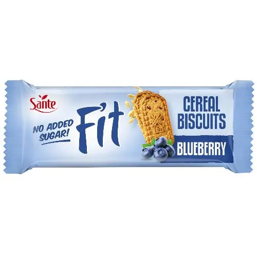 Печиво злакове Sante Fit Cereal Biscuits зі смаком чорниці, 50 г