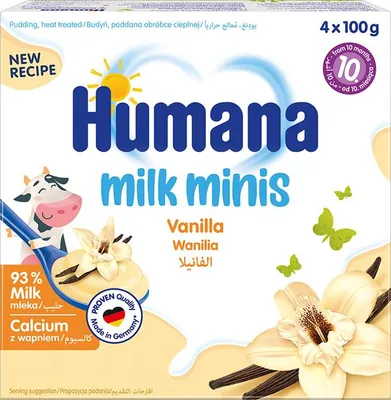 Пудинг Humana ванільний для харчування дітей з 10 місяців, 4 х 100 г