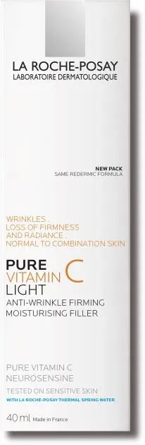 Крем-філер для обличчя La Roche-Posay Pure Vitamin C Legere антивіковий зволожуючий комплексної дії для нормальної, комбінованої шкіри, 40 мл