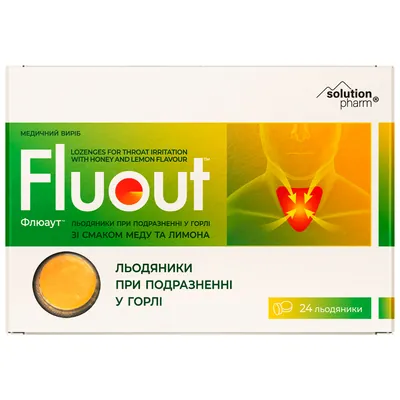 Флюаут Solution pharm льодяники зі смаком меду та лимона №24