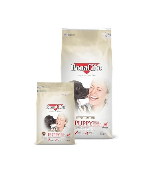 Корм сухой для активных щенков BonaCibo Puppy High Energy Chicken&Rice with Anchovy, 3 кг