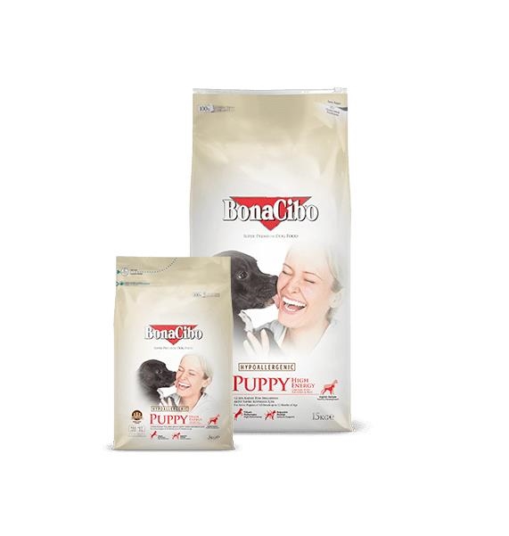Корм сухой для активных щенков BonaCibo Puppy High Energy Chicken&Rice with Anchovy, 15 кг