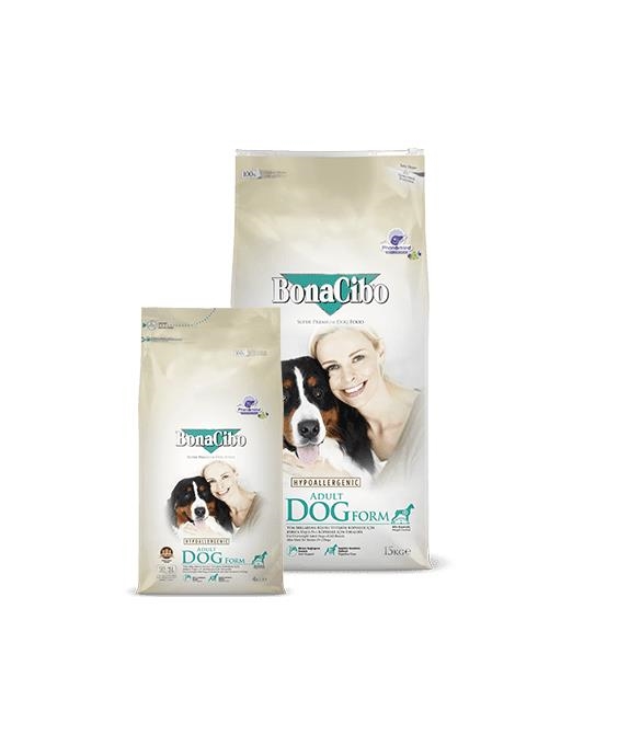 Корм сухой для собак BonaCibo Adult Dog Form с мясом курицы, анчоусами и рисом, 15 кг