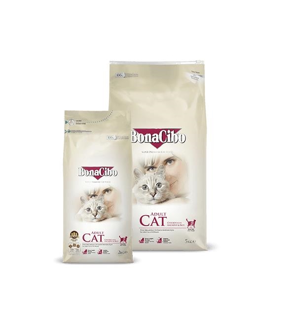 Корм сухой для кошек BonaCibo Adult Cat Chicken&Rice with Anchovy с мясом курицы, анчоусами и рисом, 5 кг