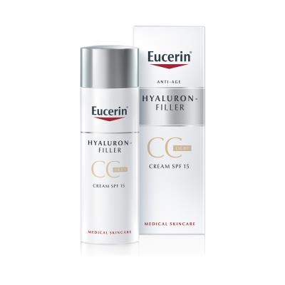 Крем СС Eucerin Hyaluron-Filler против морщин, мгновенная коррекция цвета кожи, светлый тон (87921), 50 мл