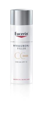Крем СС Eucerin Hyaluron-Filler против морщин, мгновенная коррекция цвета кожи, светлый тон (87921), 50 мл