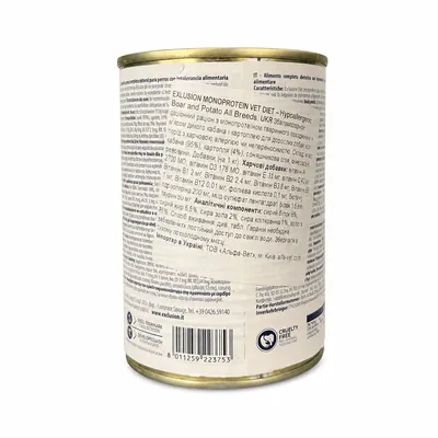 Корм вологий Exclusion Monoprotein Veterinary Diet Hypoallergenic для собак всіх порід при харчовій алергії кабан та картопля, 400 г